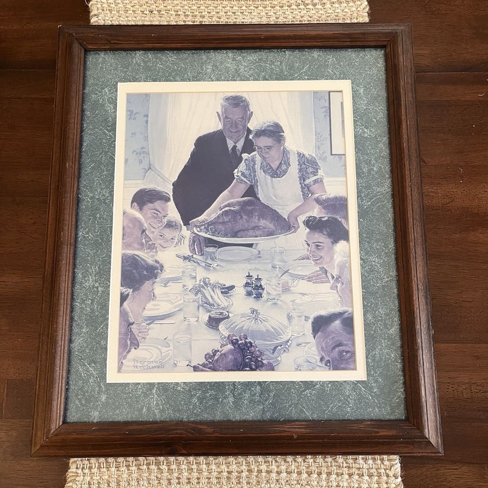 Norman Rockwell Framed Print Freedom From Want Vintage Thanksgiving 21x18